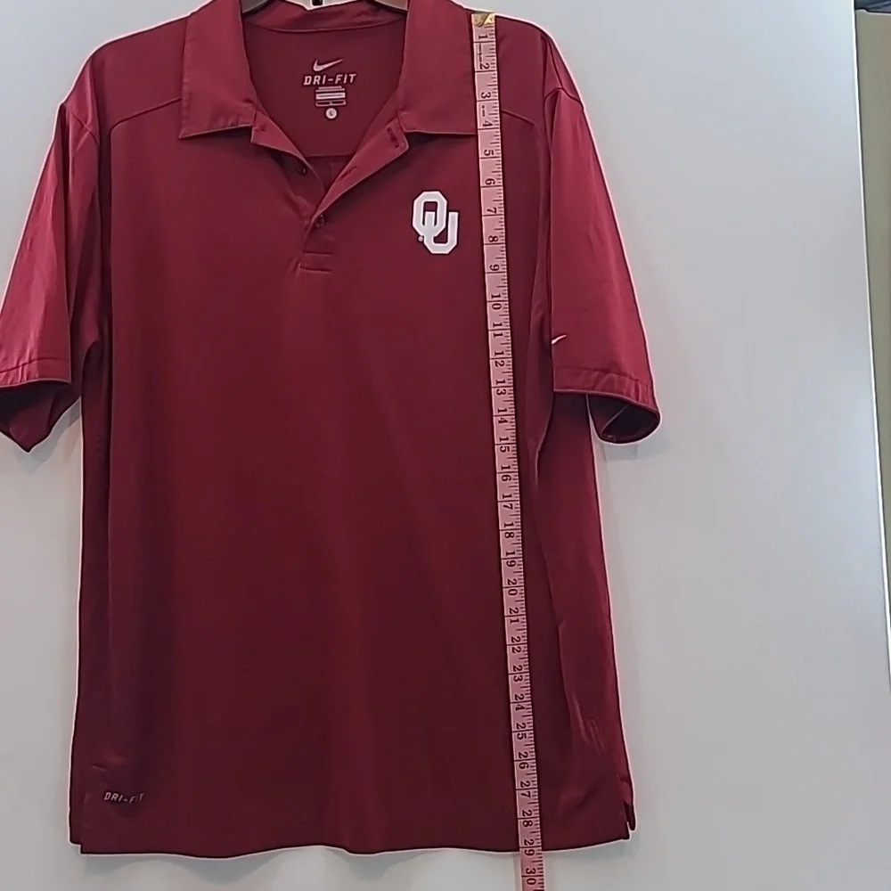 NIKE DRI-FIT Men's Oklahoma Sooners Maroon Polo Golf Shirt -‎ Size Large